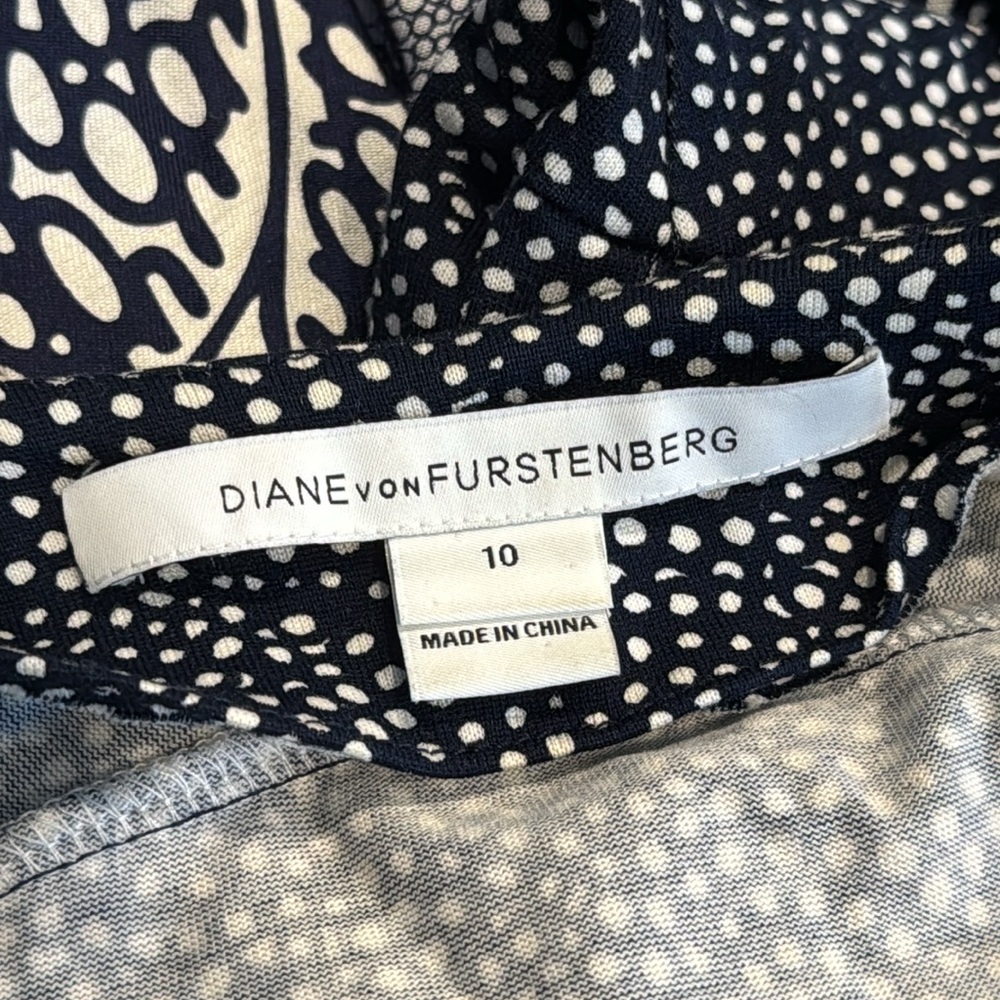 Diane Von Furstenberg Jewel Silk Wool Jersey Polka Dot Floral Wrap Dress - Picture 6 of 8